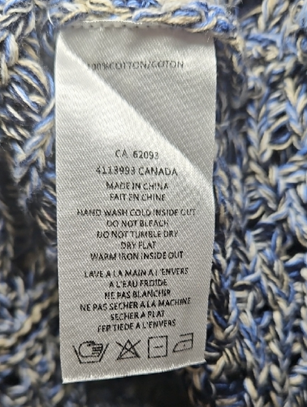 Alison Sheri Navy & White Open Marled Knit Sweater New - Picture 6 of 6